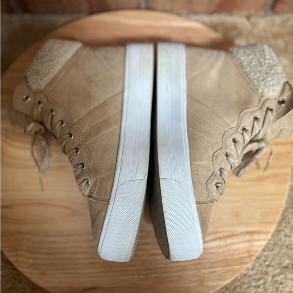 MARC FISHER WOMENS DAPYR HIGH TOP FAUX SUEDE SHEARLING SNEAKER BOOTIE SZ 9 - Picture 8 of 10